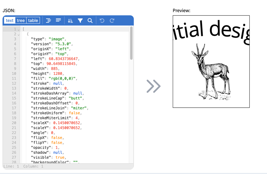 JSON font increased