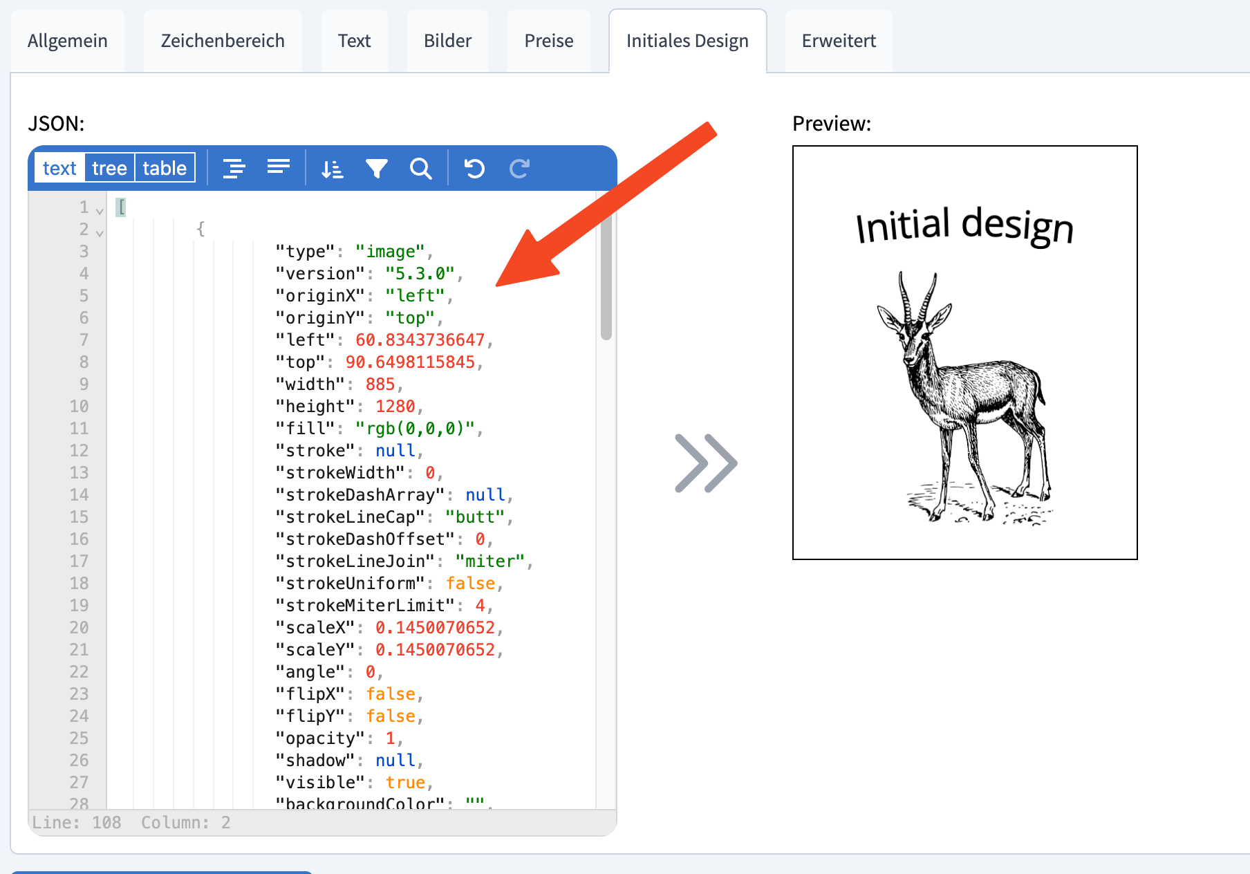 JSON input