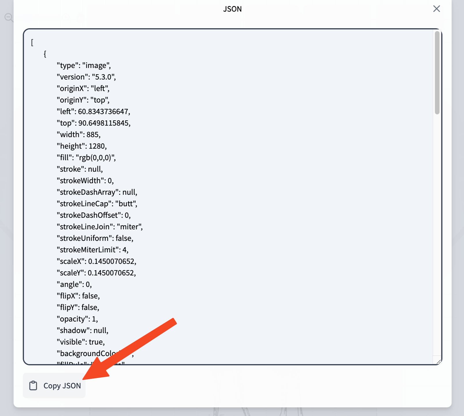 JSON modal