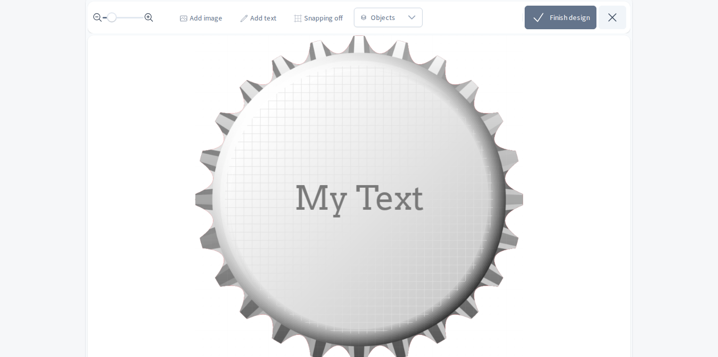 Designing a bottle cap with curved text